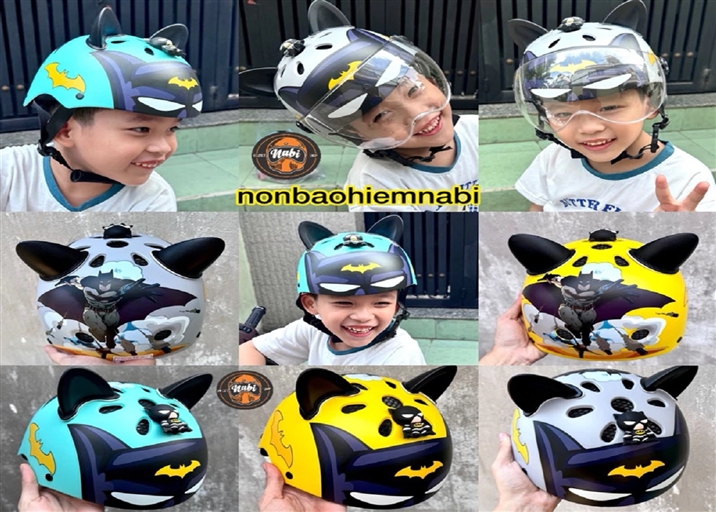 Mũ bảo hiểm trẻ em siêu nhân Người Dơi Batman 3D cao cấp