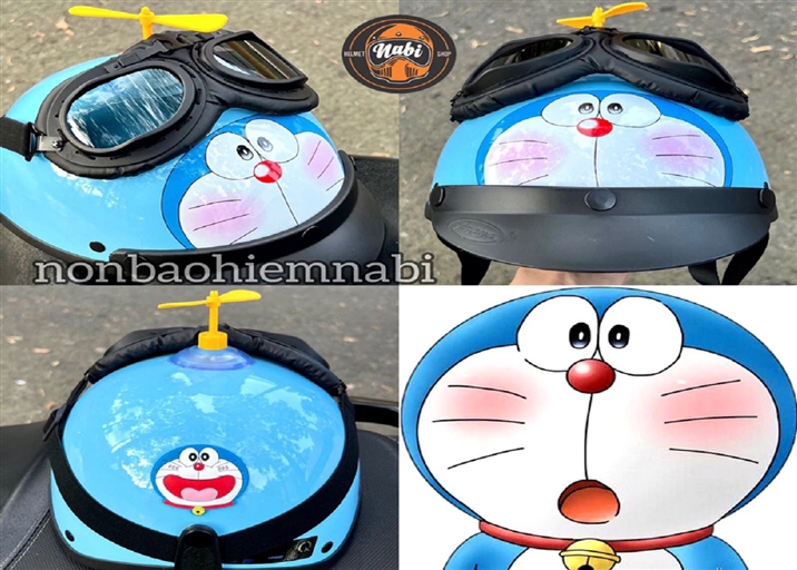 Mũ Bảo Hiểm Doremon Dễ Thương Trẻ Em & Người Lớn