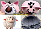 Mũ bảo hiểm trẻ em Cừu 3D dễ thương cho bé yêu❤️