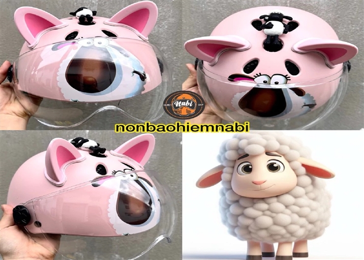 Mũ bảo hiểm trẻ em Cừu 3D dễ thương cho bé yêu❤️