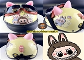 Mũ Bảo Hiểm Labubu Kính Da Dễ Thương