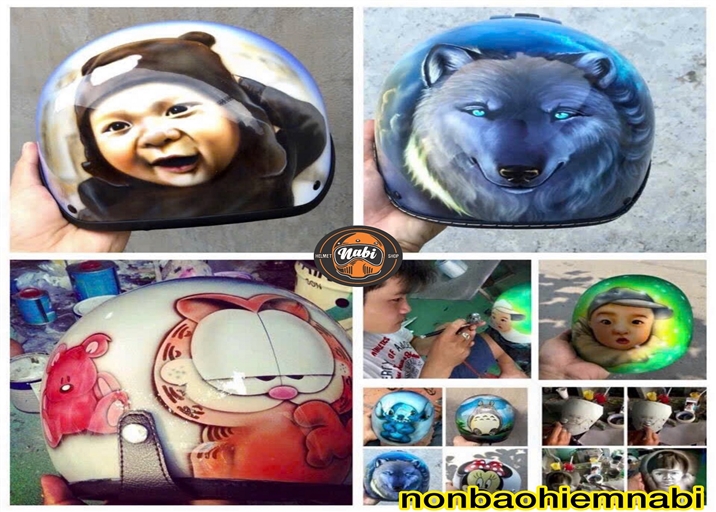 sơn vẽ chân dung , vẽ nón bảo hiểm  , design nón bảo hiểm  , sơn nón bảo hiểm , vẽ airbrush chân dung