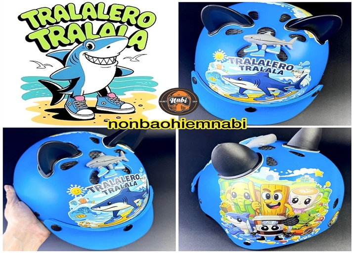 MŨ BẢO HIỂM CÁ MẬP 3 CHÂN TRALALERO TRALALA