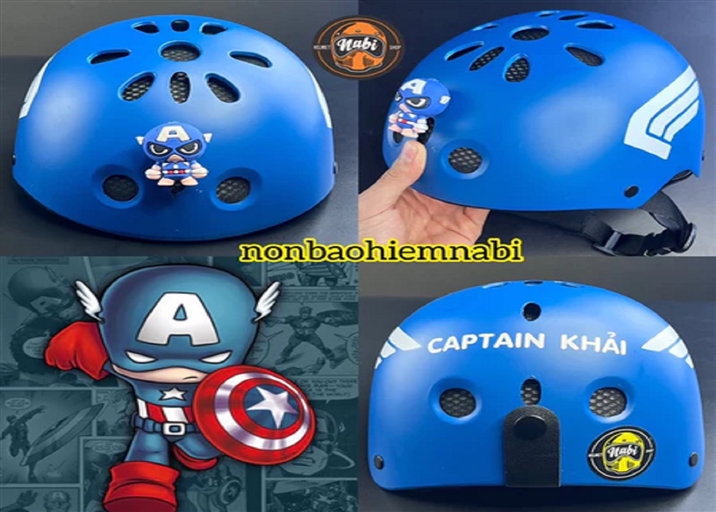 Mũ bảo hiểm trẻ em Captain 3D dễ thương cho bé yêu❤️