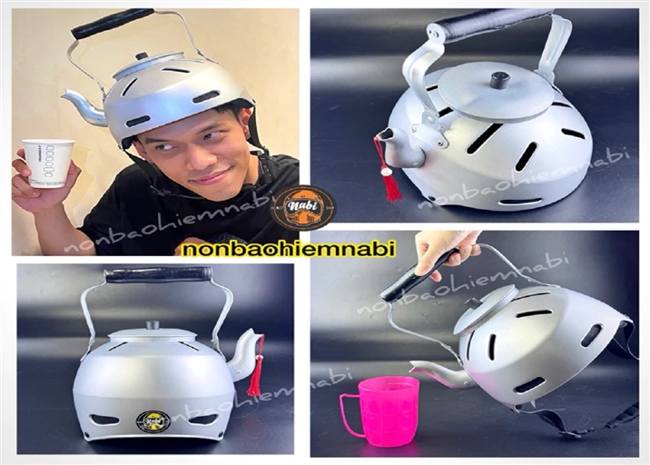 Mũ bảo hiểm nữa đầu Ấm Nước 3D cao cấp