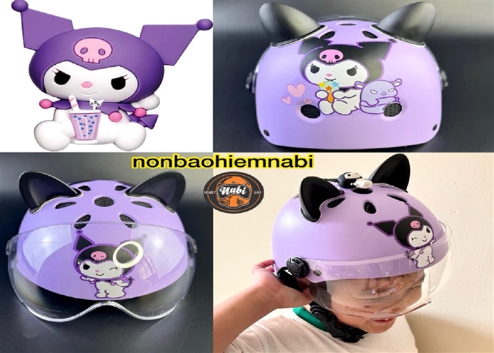 Mũ bảo hiểm Kuromi 3D dễ thương cao cấp