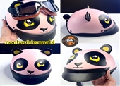 Mũ bảo hiểm kính Panda cao cấp Tặng tai - Siêu dễ thương