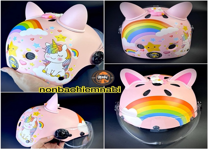 MŨ BẢO HIỂM TRẺ EM CẦU VỒNG NGỰA UNICORN