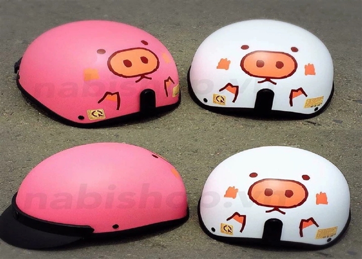 Mũ bảo hiểm heo nữa đầu cặp dễ thương