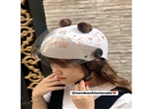 Mũ bảo hiểm tai Gấu siêu xinh ( Nguyên set Nón + Kính +Tai + 4 bộ sticker ngẫu nhiên )